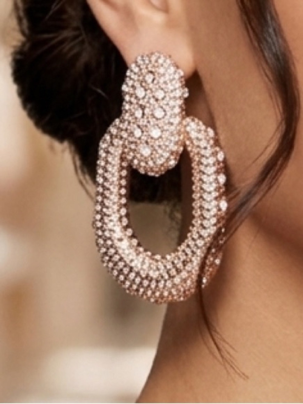 😍CLEARANCE - NWT E58 JOE FRESH Rosegold Crystal Crusted Earrings